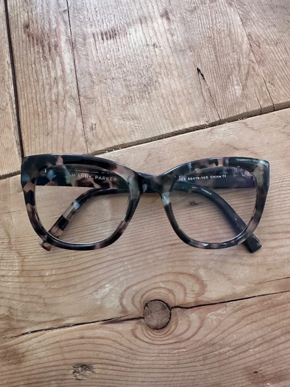 Warby Parker Tatum Smoky Pearl Tortoise Gray Cat-Eye Glasses Frames